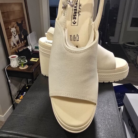 Chuck 70 De Luxe Heel Sandal Platform A13796C White Women's Size 8 NEW - Picture 2 of 13